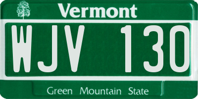 VT license plate WJV130