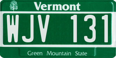 VT license plate WJV131