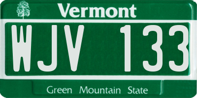 VT license plate WJV133