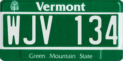 VT license plate WJV134