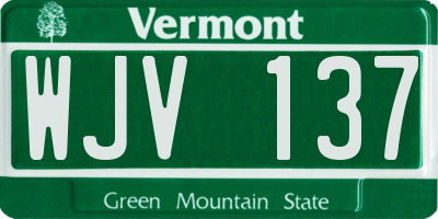 VT license plate WJV137