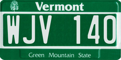 VT license plate WJV140