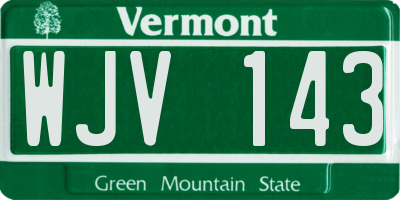 VT license plate WJV143