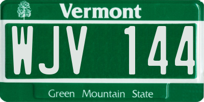 VT license plate WJV144