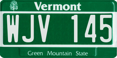 VT license plate WJV145