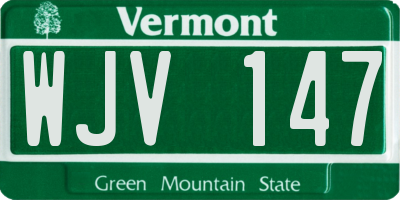 VT license plate WJV147