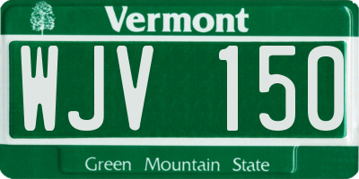 VT license plate WJV150