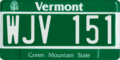 VT license plate WJV151