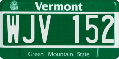 VT license plate WJV152