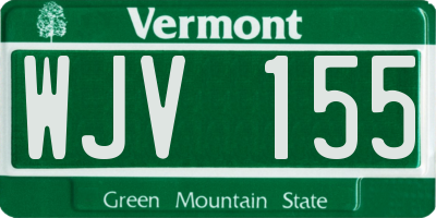 VT license plate WJV155