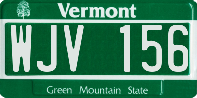 VT license plate WJV156