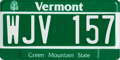 VT license plate WJV157