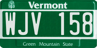 VT license plate WJV158