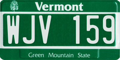 VT license plate WJV159
