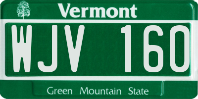 VT license plate WJV160