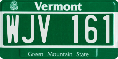 VT license plate WJV161