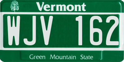 VT license plate WJV162