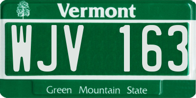 VT license plate WJV163
