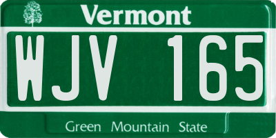 VT license plate WJV165