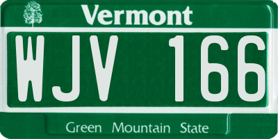 VT license plate WJV166
