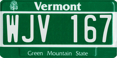 VT license plate WJV167