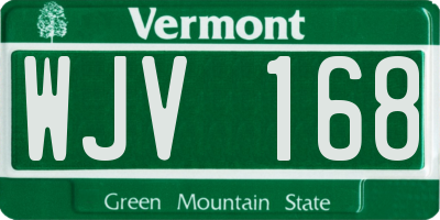 VT license plate WJV168