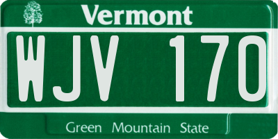 VT license plate WJV170