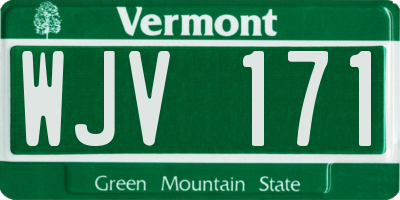 VT license plate WJV171