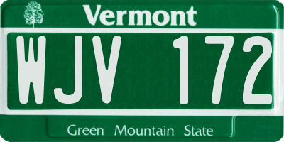 VT license plate WJV172