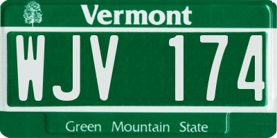 VT license plate WJV174