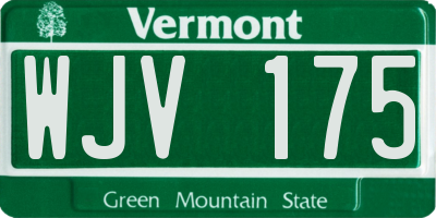 VT license plate WJV175