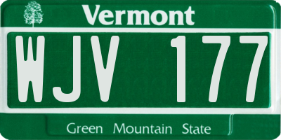 VT license plate WJV177