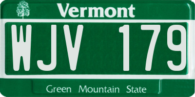 VT license plate WJV179