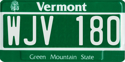 VT license plate WJV180