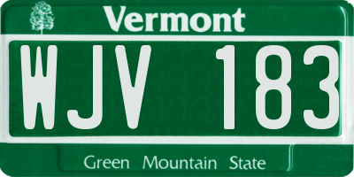 VT license plate WJV183