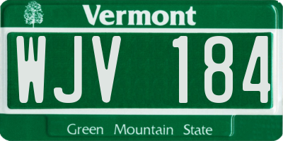 VT license plate WJV184