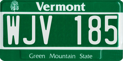 VT license plate WJV185