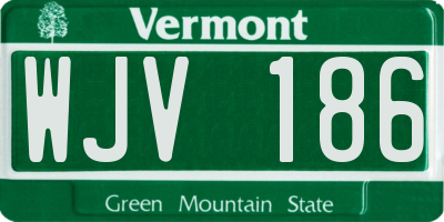 VT license plate WJV186