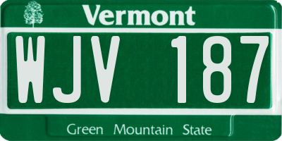 VT license plate WJV187