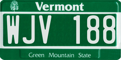 VT license plate WJV188