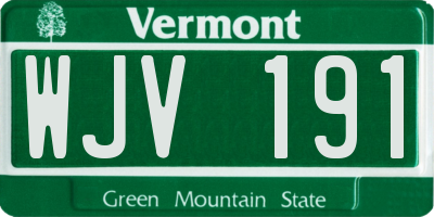 VT license plate WJV191