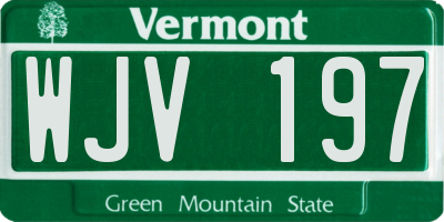 VT license plate WJV197