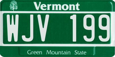 VT license plate WJV199