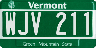 VT license plate WJV211