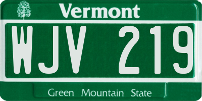 VT license plate WJV219
