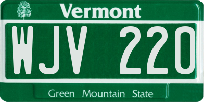 VT license plate WJV220