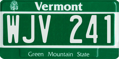 VT license plate WJV241