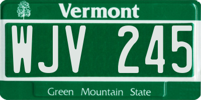 VT license plate WJV245