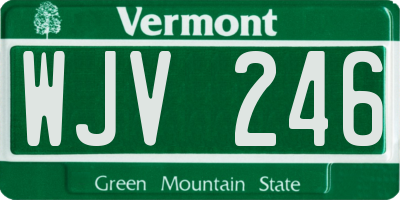 VT license plate WJV246
