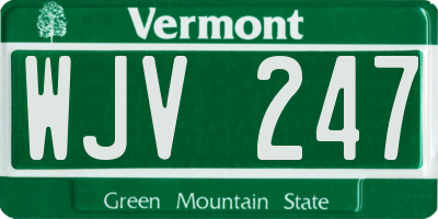 VT license plate WJV247